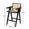 27'' Modern Bar Stool with Cane Seat,Wood Counter Height Barstools with Arm Backrest for Kitchen Island,Dining Room-Tanpinhause - 4 of 4