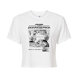 Women's - Star Wars - The Mandalorian Mando Manga Cropped Graphic T-Shirt - 1 of 4