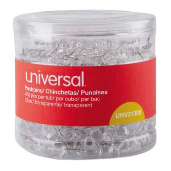 UNIVERSAL Clear Push Pins Plastic 3/8" 400/Pack 31306