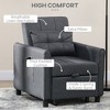 NicBex Convertible Sleeper Chair,3-in-1 Multi-Functional Folding Sofa Bed,Modern Couches with  Adjustable Backrest for Living Room,Dark Gray/Gray - 4 of 4