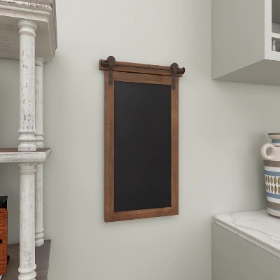 Rustic Brown Wood and Iron 21" Wall Chalkboard Decor