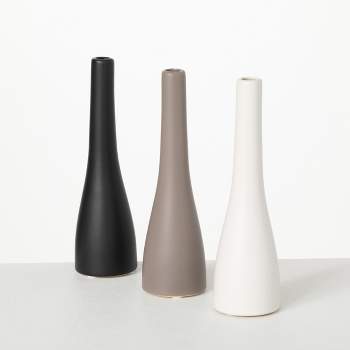 Sullivans Slim Ceramic Vase Set of 3, 8.5"H