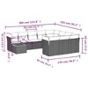vidaXL Patio Sofa Set with Cushions 11 Piece, Outdoor Conversation Set, Patio Furniture Set for Balcony Garden, Modern Style, Gray Poly Rattan - 3 of 4