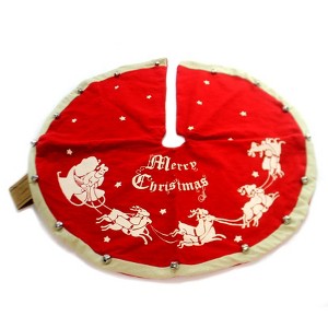 Primitives By Kathy 24.0 Inch Vintage Tree Skirt Small Bells Christmas Tree Skirts - 1 of 1