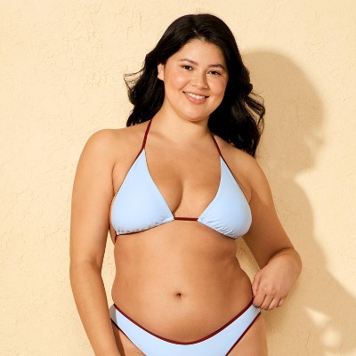 Women's Contrast Binding Medium Coverage Triangle Bikini Top - Wild Fable' - image 4