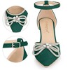 Allegra K Women's Rhinestones Bow Ankle Buckle Strap Stiletto Heel Pumps - 2 of 4