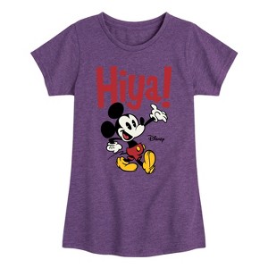 Girls' - Disney - Mickey Mouse Fitted Short Sleeve Graphic T-Shirt - 1 of 4
