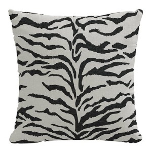 18"x18" Polyester Linen Zebra Square Throw Pillow Black - Skyline Furniture: Cotton Woven, Removable Cover, Indoor Use - 1 of 4