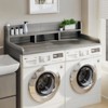 FONTOI Laundry Shelf Topper with Edge, Washer Dryer Countertop, Double Layer Organizer for Washer and Dryer Laundry Hamper, Gray&White, 27.5"*12"*54" - 2 of 4