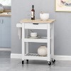 NicBex Modrn Kitchen Island Cart with Open Shelves & Drawers & Wheels,Mobile Storage Cabinet Sideboard for Kitchen,Dining Room - 2 of 4