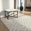 Cheung's Trion Abstract Black Bench with White Boucle Upholstery - 2 of 4