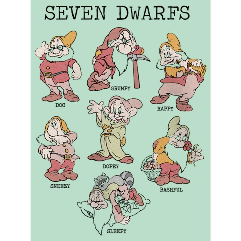 Girl's Snow White and the Seven Dwarves Name Grid T-Shirt, 2 of 5