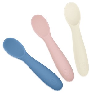 WeeSprout Baby Spoons for Self Feeding 6 Months +, Soft & Durable Silicone Utensils for Sensitive Gums & Teeth, 3 Pack + Carrying Case - 1 of 4