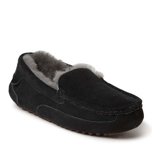 Fireside By Dearfoams Men's Melbourne Genuine Shearling Moccasin Slipper - 1 of 4