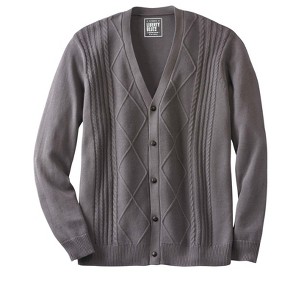 KingSize Men's Big & Tall Shoreman's Cardigan Cable Knit Sweater - 1 of 2