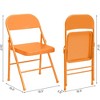 All-Steel Folding Chairs with Backrest, Heavy Duty Metal Foldable Dining Chair Set, Hold Up to 350 LBS, Portable Chair for Indoor & Outdoor Events - 2 of 4