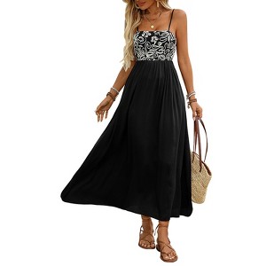 Coolmee Women's Boho Flowy Maxi Dress Lightweight Summer Resort Wear Beach  Vacation Dress : Target