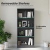Infurnic Decorative Bookshelf, Tall Modern Wood Bookshelf with 4 Shelves, for Living Room or Library Bookcase, Gray, 11.6"*24.4"*55.9" - 3 of 4