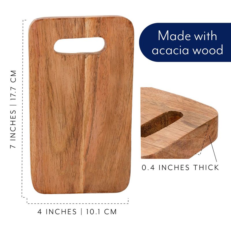 AuldHome Design Mini Wood Charcuterie Boards, 3pc Set; Personal-Sized Rectangular Serving Acacia Wooden Trays, 3 of 9