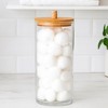 Nonslip Cotton Ball Holder with Bamboo Lid, Clear Eco-Friendly Makeup & Cotton Storage Organizer for Vanity & Bathroom Countertop - 3 of 3