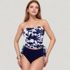 Anna-Kaci Swim Women's Strapless Ruched Tankini Top and High Waist Bikini Bottom Two-Piece Swimsuit - 2 of 4