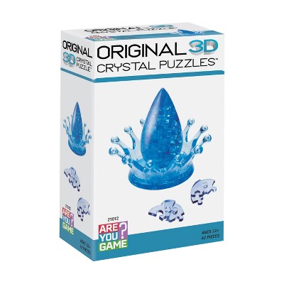 Blue Crystal Water Crown 3D Puzzle with 42 Pieces