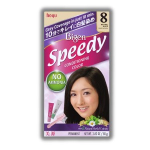 BIGEN by Hoyu Speedy (8 Natural Black) Conditioning Gray Coverage Color No Ammonia (2.82oz) | Rich, conditioning formula with herbal extracts - 1 of 2