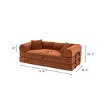 Convertible Sofa Couch with Cylindrical Pillows, Corduroy Folding Floor Sofa with Fixed-Shape Frame for Living Room-Maison Boucle - 4 of 4