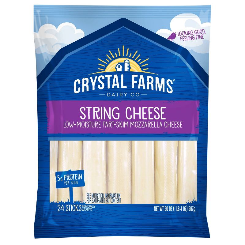 Crystal Farms Wisconsin String Cheese - 20oz/24ct, 1 of 5