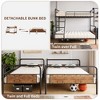 Metal Bunk Bed Twin Over Full Size with Angled Ladder, High Guardrail,Heavy Duty Bunk Bed Frame with Metal Slats, Smooth Rounded Edges, for Kids,Teens - 4 of 4