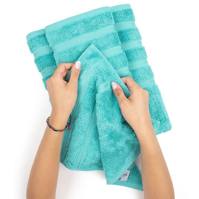 American Soft Linen 100% Cotton Luxury 4 Piece Hand Towel Set, 16x28 inches Soft and Quick Dry Hand Face Towels for Bathroom, 5 of 10