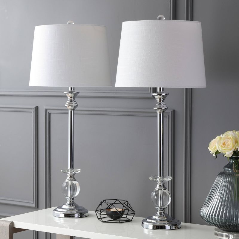 33&#34; (Set of 2) Elizabeth Crystal Table Lamp (Includes LED Light Bulb) Clear - JONATHAN Y, 4 of 8