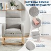 Rocking Chair Nursery with Foot Rest, Modern PU Upholstered Reading Glider Rocker Accent Armchair with High Backrest - 4 of 4