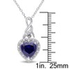 EVERLY JEWELRY | Sterling Silver 0.06 CT Diamond TW & 2 1/4 CT TGW Created Blue Sapphire Heart Pendant With Chain - 2 of 4