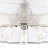 Possini Euro Design Taur Modern Ceiling Light Semi Flush Mount Fixture 18" Wide Brushed Nickel 6-Light LED Organza Sheer Drum Shade for Bedroom House - 3 of 4