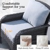 Verona 5pc Wicker Outdoor Patio Furniture Set Conversation Sofa Loveseat with a Wood-Burning Fire Pit and Cushions - 3 of 4