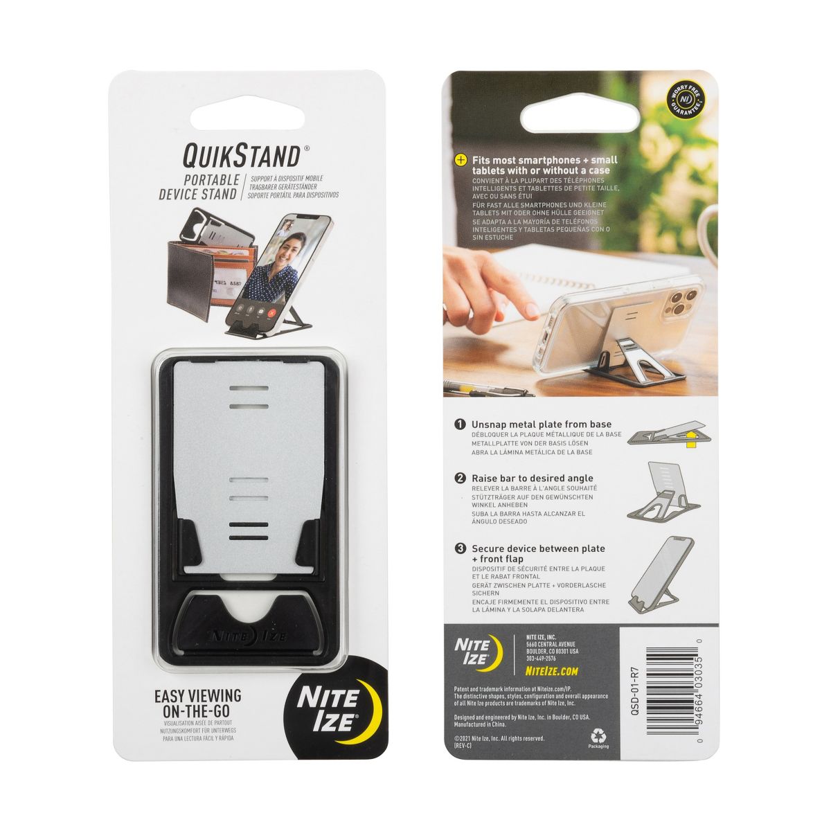 Nite Ize QuikStand Portable Device Stand - Adjustable, Portable Device Stand for Traveling - Lightweight & Universal Design for Phones - 2 Pack - thumbnail 8