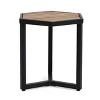 Christopher Knight Home Nahanni Outdoor Industrial Acacia Wood and Iron Side Table, Teak/Black - 2 of 4