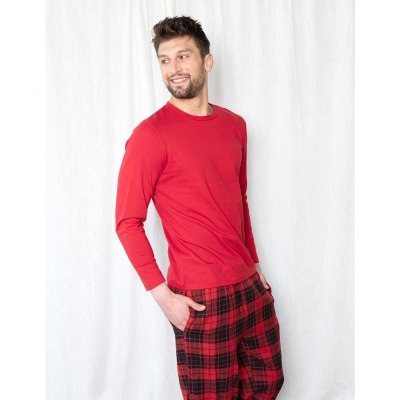 Leveret Mens Cotton Top Flannel Pant Christmas Pajamas, 2 of 3