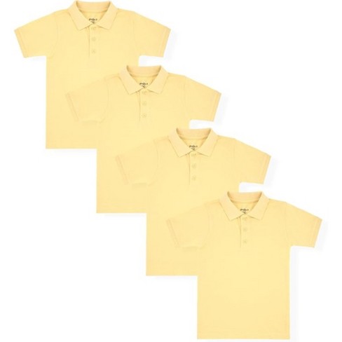 Studio 3 Little Boy s 4 pack Short Sleeve Pique Polo Uniform Shirts Light Yellow 5 6 Target