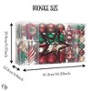 92pc Alluring Large Christmas Ornament Set, Unique Red Green and Gold Bauble Charms and Snow Covered Trees with Dark Red Tree Topper| OrnamentallyYou - 3 of 4