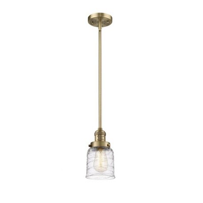 Bell - 1 Light Stem Hung Mini Pendant In Industrial Style-10 Inches Tall and 5 Inches Wide