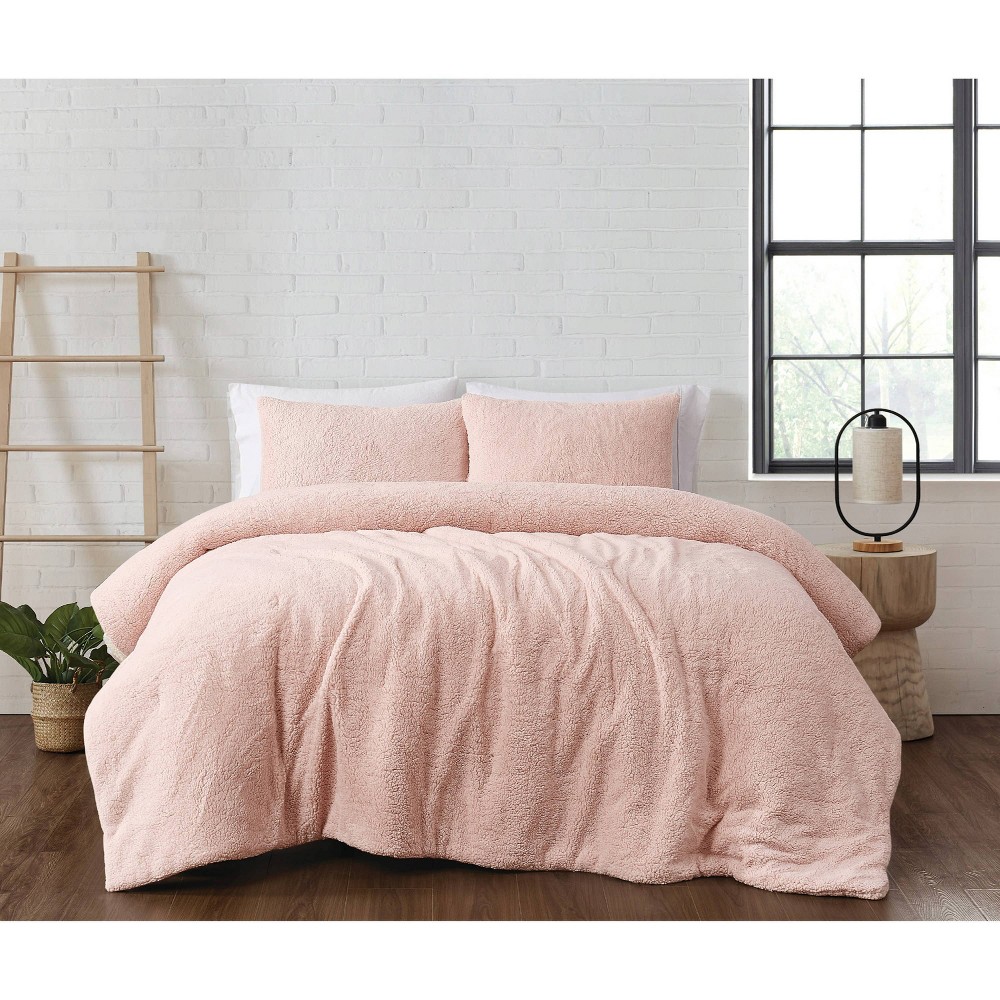 Photos - Duvet Brooklyn Loom 3pc King Marshmallow Comforter Set Blush