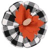 12" Buffalo Check Pumpkin Round Throw Pillow Black/White - Pillow Perfect: Indoor Abstract Design, Polyester & Linen Blend - 3 of 3