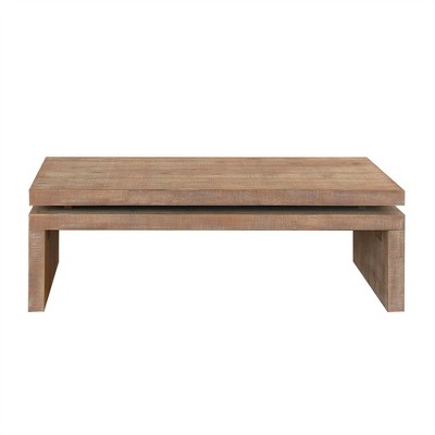 OUTSUPPLY Modern Coffee Table, Floating Top Wood Design, Sleek Living Room Center Table with Durable Wood