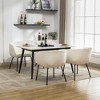 LOVMOR Set of 2 Boucle Fabric 25.2"Dining Chairs With Black Metal Legs,White - 2 of 4