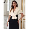 INSPIRE CHIC Women's Retro Winter Bridal Wedding Cropped Faux Fur Shawls - 4 of 4