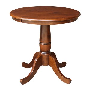 30" Round Top Pedestal Dining Table – International Concepts: Mid-Century Modern, Seats 4, Hardwood - 1 of 4