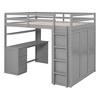 Full Size Loft Bed with Drawers, Desk and Wardrobe - 4 of 4