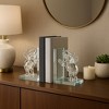 Glass Elephant Bookends - Book Holder for Shelves, Decorative Shelf Organizer for Home & Office Decor - Elegant Clear Glass Book Ends Set - Crystal - 3 of 4